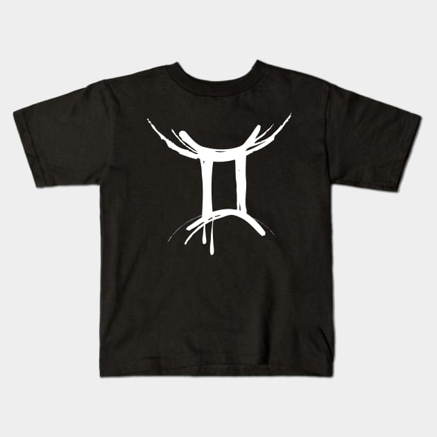 Gemini Zodiac Sign Kids T-Shirt by Blind Man Studio